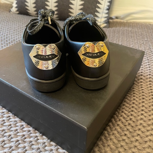 SAINT LAURENT BLACK TENNIS SHOES -LIGHTLY WORN- STILL BRAND NEW. SIZE 9 - Picture 1 of 5